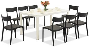 King/Provence wit en antraciet tuinmeubelset voor 8 personen Bica