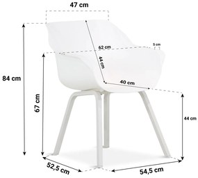 Tuinset 6 personen 220 cm Aluminium/Teak/Kunststof /Aluminium/teak Wit Hartman Sophie