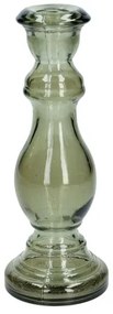Kandelaar, gerecycled glas, groen, H20 x Ø7,5 cm