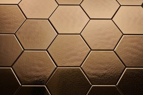 DTG Onda wandtegel hexagon 15x17 goud