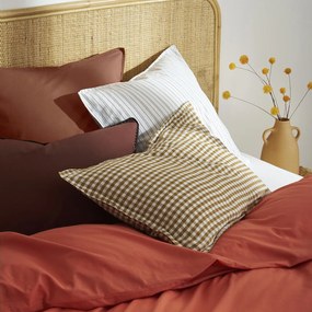 Kussensloop in gewassen linnen, Acélie Bronskleur