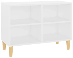 vidaXL Tv-meubel met massief houten poten 69,5x30x50 cm wit