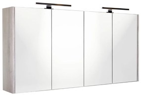 Best Design Happy spiegelkast met verlichting 120x60cm eiken grijs