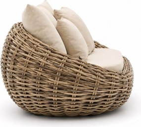 Stoel en Bank Loungeset 5 personen Wicker Taupe  Apple Bee Cocoon/Monaco