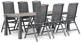 Tuinset 6 personen 240 cm Aluminium Grijs Lifestyle Garden Furniture Tirana/Valley