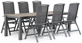 Tuinset 6 personen 240 cm Aluminium Grijs Lifestyle Garden Furniture Tirana/Valley