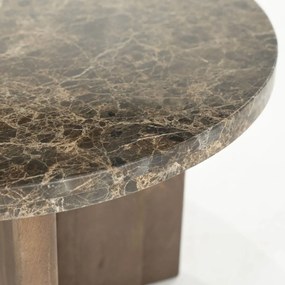 Ronde Salontafel Bruin Marmer 60 Cm - 60 X 60cm.