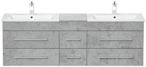 Saniclear Ophelia dubbel Badkamermeubel 150cm 2 kraangaten beton