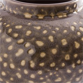 Ronde vaas van gestippeld geglazuurd keramiek, hoogte 12,5 cm, LECCIA