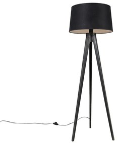 Tripod zwart met linnen kap zwart 45 cm - Tripod Classic