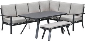 Garden Impressions Senja lounge dining set 4-delig rechts - sandstone