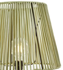 Buiten vloerlamp zwart met kap groen touw IP44 - Virginia JaylaJapandi E27 IP44 Buitenverlichting rond