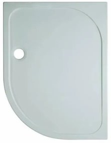 Crosswater Shower Tray douchebak 90x120x4.5cm offset rechts 90mm afvoer kwartrond polybeton wit SRQ91200RH