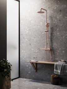 Saniclear Evolution opbouw regendouche met 20cm hoofddouche en 2 standen handdouche geborsteld koper