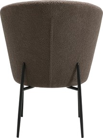 Dan-Form Orbit Eetkamerstoel Met Hoge Rugleuning Rond Boucle Bruin