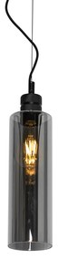 Moderne hanglamp zwart met smoke glas - Stavelot