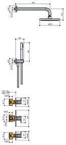 Hotbath Get Together IBS5GN inbouwdouche met 25cm hoofddouche geborsteld nikkel