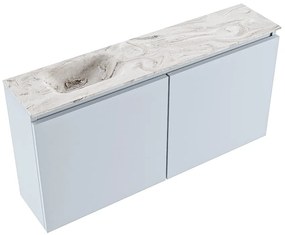 Mondiaz Ture DLux toiletmeubel 100cm clay met wastafel glace links met kraangat