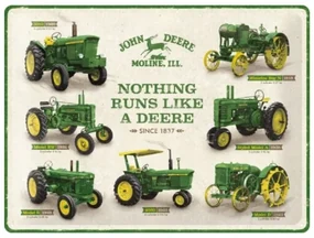 Metalen bord John Deere - Model Chart