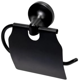 Haceka Aspen Toiletrolhouder - met klep - mat zwart 1209511