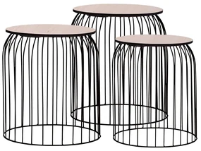 vidaXL Salontafels 3 st zwart