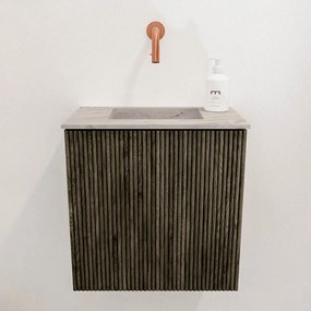 Mondiaz Joya DLux 40cm toiletmeubel shadow met wastafel faye midden zonder kraangat glace