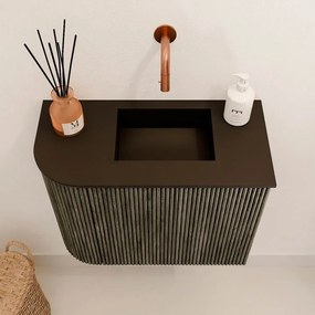 Mondiaz Joya 50cm toiletmeubel ronding links shadow met wastafel faye rechts zonder kraangat urban