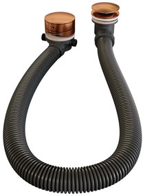 Brauer Stripe inbouw badkraan met drukknoppen, badvulcombinatie en 3 standen handdouche koper geborsteld PVD