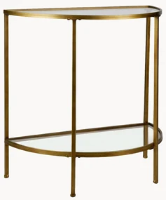 Halfroned glazen wandtafel Goddess met antieke afwerking