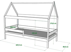 Peuter Roze Canopy House-vormig eenpersoonsbed - Teddy 5056231749046 Children's Beds Home, 180x80, Twee kleine, Schuimmatras van 9 cm Children's Beds