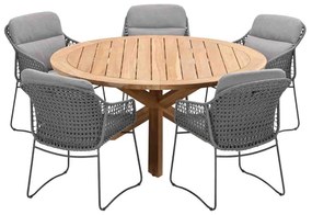 4 Seasons Moretti tuinset 6-delig - Prado tuintafel Ø160 cm