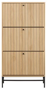 Eiken Schoenenkast Staand - 71.6x25x140.4cm.