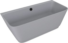 Polysan Skylla halfvrijstaand bad grijs mat mineraalmarmer 170x75cm