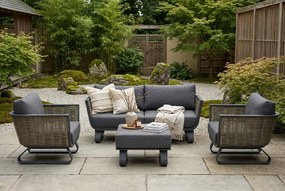 Stoel en Bank Loungeset 4 personen Aluminium/wicker Grijs  Santika Furniture Santika Tika