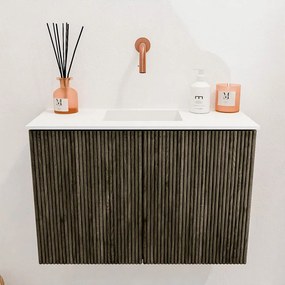Mondiaz Joya 60cm toiletmeubel shadow met wastafel faye midden zonder kraangat talc