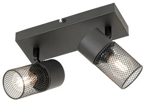 Industriële spot zwart 2-lichts verstelbaar - Jim