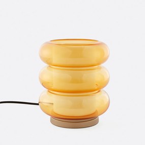 Tafellamp in amberkleurig glas, Armillo