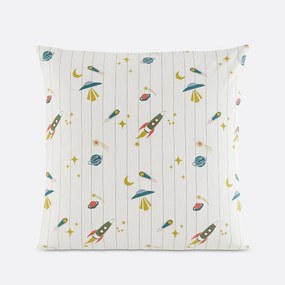 Kussensloop voor kinderen, 30% gerecycled gewassen katoen, raketprint, EGOR