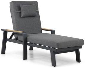 Lifestyle Garden Furniture Marseille Ligbed Verstelbaar Aluminium/teak Grijs