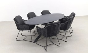 Belmond antraciet/Privada 240x107 - Ovale tuinset - 7-delig