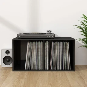 vidaXL Opbergbox voor LP's 71x34x36 cm bewerkt hout hoogglans zwart