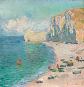 Kunstreproductie The Beach and the Falaise d'Amont (1885), Claude Monet
