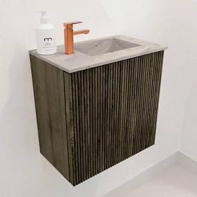 Mondiaz Joya DLux 40cm toiletmeubel shadow met wastafel faye rechts 1 kraangat glace
