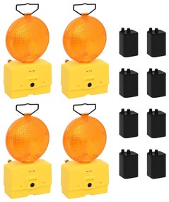 vidaXL Bouwlampen 4 st met batterijen 18x8x37 cm