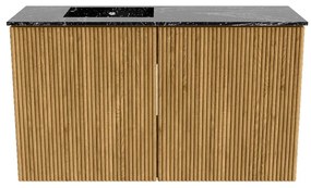 Mondiaz Joya DLux 70cm toiletmeubel oak met wastafel faye links 1 kraangat lava