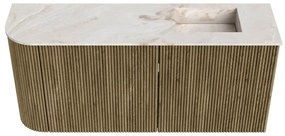 Mondiaz Joya DLux 90cm toiletmeubel ronding links dusk met wastafel faye rechts zonder kraangat frappe