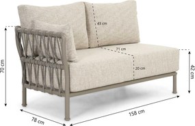 Hoek loungeset 5 personen Rope Taupe  Santika Furniture Santika