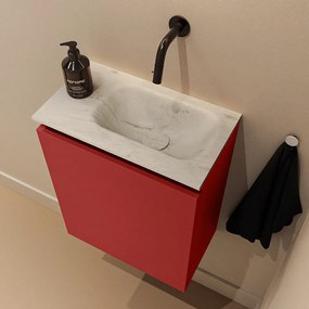 Mondiaz Ture DLux toiletmeubel 40cm fire met wastafel opalo rechts zonder kraangat