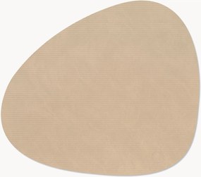 Handgemaakte asymmetrische leren placemats Curve, 4-delig