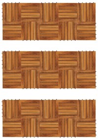 vidaXL Terrastegels verticaal patroon 30 x 30 cm Acacia set van 30